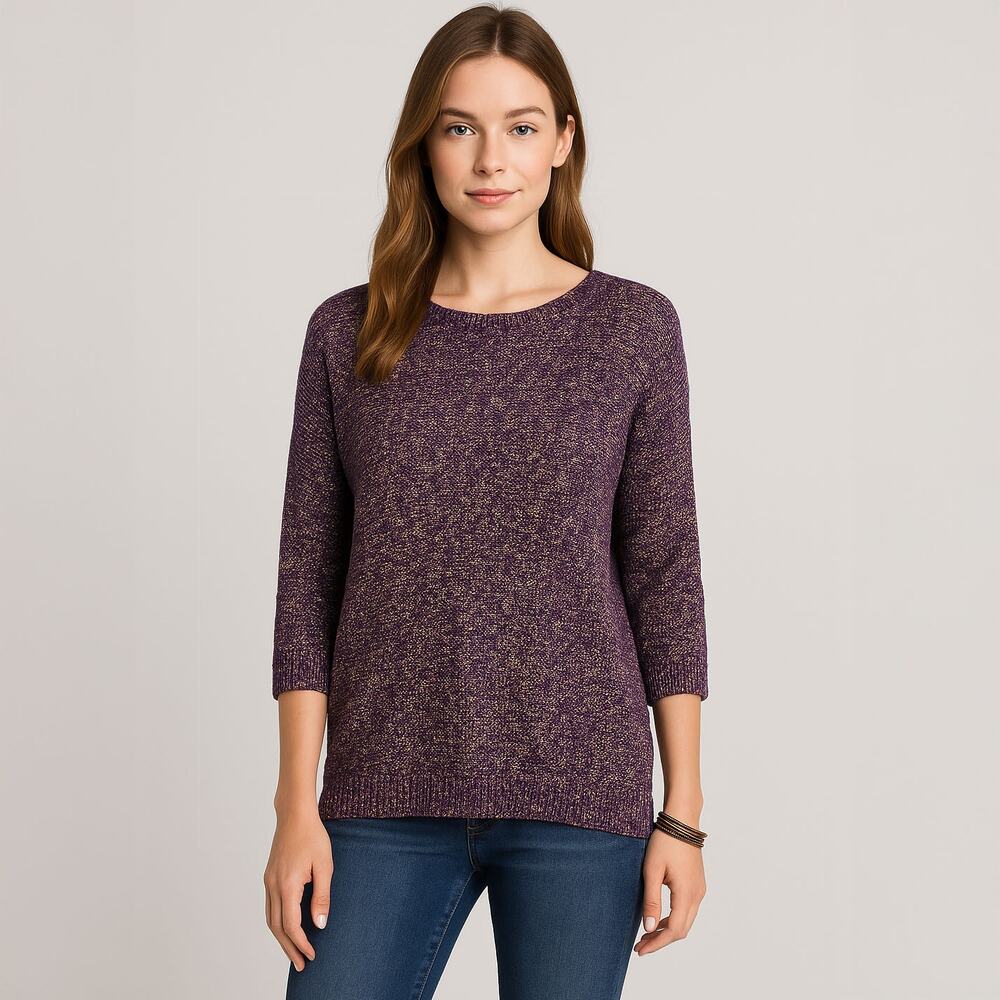 The Limited Purple Marled Scoop Neck Sweater
